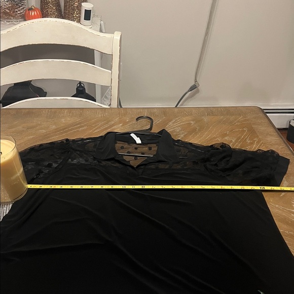 T.J.Maxx Black Sheer Polka Dot Blouse - Picture 7 of 10